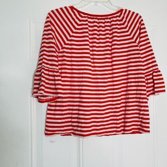 Michael Kors Red & White Stripe Blouse - Picture 5 of 6